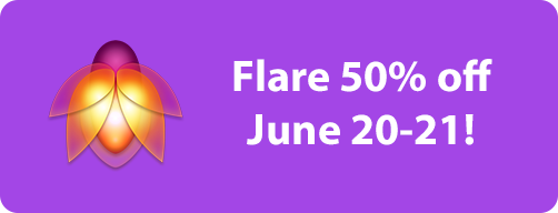 Flare 50% off June 20-21