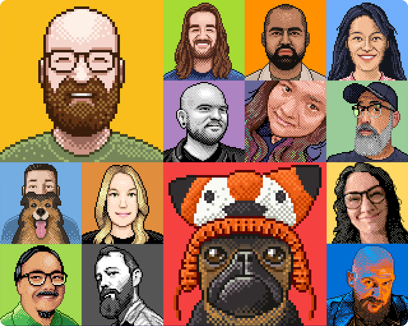 A sampling of our pixel portraits